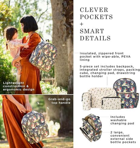 حقيبة ظهر بيتونيا بيكل بوتوم ديستريكت | حقيبة الطفل | حقيبة حفاضات الطفل للآباء | حقيبة ظهر للحفاضات للأطفال | حقيبة ظهر أنيقة وواسعة للأمهات والآباء العصريين | أميرات ديزني الشجاعة واللطف in Kuwait