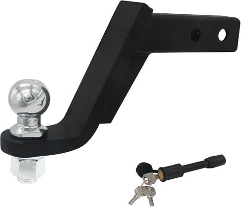2-Inch Trailer Hitch Ball Mount with Trailer Ball, Hitch Pin Clip, and Fits 2-Inch Hitch Receiver - Adjustable, Locked Anti-Theft, Rescue Purposes, Heavy-Duty Steel for Towing Cars, Trucks, and SUVs in Saudi Arabia