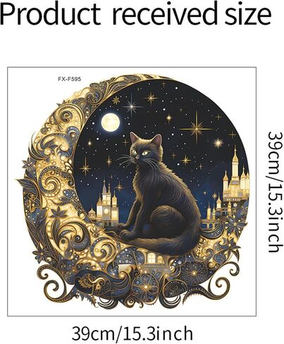 WAFT YEARN Vinyl Removable Black Cat Kitty Moon Wall Decal Super Lovely Animals Safari Wall Sticker for Nursery School Classroom Bedroom Bathroom Boys Girls Room Playroom Office Home Decor in Saudi Arabia