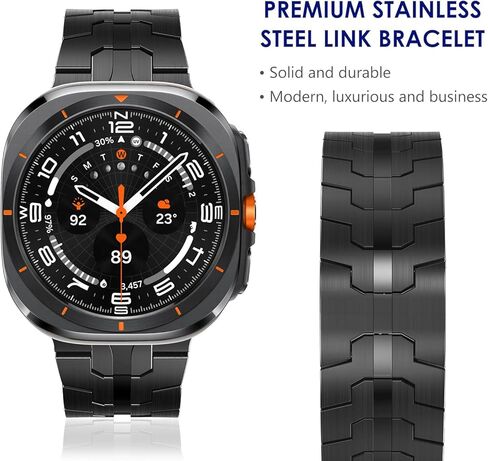 Band for Samsung Galaxy Watch 7 Ultra 47mm,No Gap Metal Bands Compatible with Galaxy Watch Ultra 47mm(2024) for Men Women Stainless Steel Bands Strap in Saudi Arabia