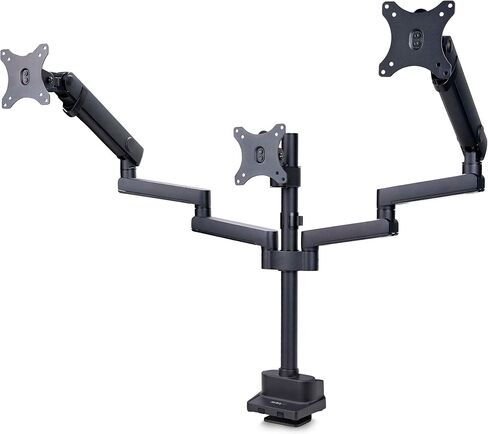 حامل مكتبي ثلاثي الشاشات من StarTech.com لما يصل إلى ثلاث شاشات مقاس 27 بوصة، VESA 75x75/100x100، تعديلات ذراع بدون أدوات in Kuwait