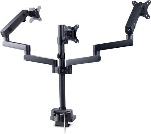 حامل مكتبي ثلاثي الشاشات من StarTech.com لما يصل إلى ثلاث شاشات مقاس 27 بوصة، VESA 75x75/100x100، تعديلات ذراع بدون أدوات in Kuwait