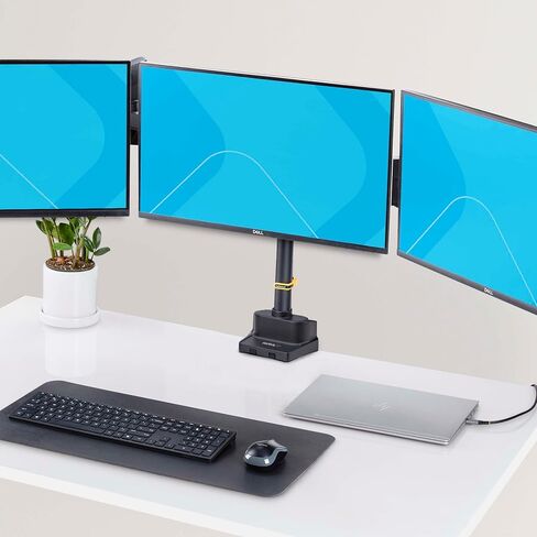 حامل مكتبي ثلاثي الشاشات من StarTech.com لما يصل إلى ثلاث شاشات مقاس 27 بوصة، VESA 75x75/100x100، تعديلات ذراع بدون أدوات in Kuwait