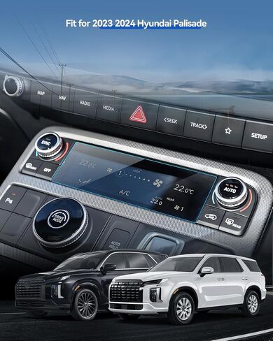 2 قطعة واقي شاشة السيارة لـ 2023 2024 Hyundai Palisade ملحقات مكيف الهواء الخلفي عرض نانو شاشة لمس حامي فيلم HD واضح فقاعة الحرة in Saudi Arabia