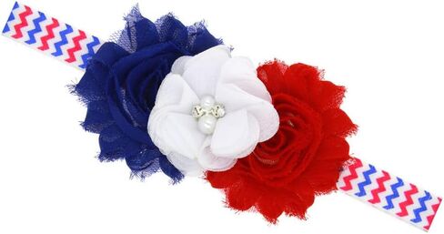 Patriotic Flower Baby Headband 4th of July Flower Hair Band Baby Flag Headwear JHN45 (A5) in Saudi Arabia