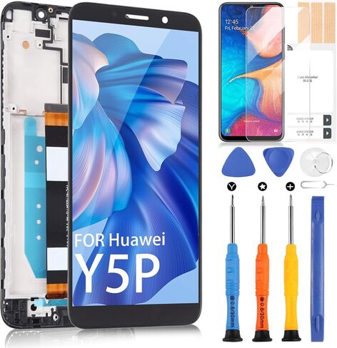 Screen Replacement for Huawei Y5p LCD Display DRA-LX9 Digitizer Touch Screen Full Assembly with Repair Tools & Screen Protector(5.45", Black with Frame) in Saudi Arabia