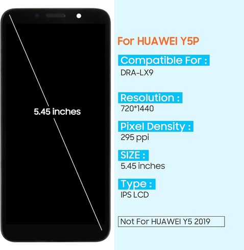 Screen Replacement for Huawei Y5p LCD Display DRA-LX9 Digitizer Touch Screen Full Assembly with Repair Tools & Screen Protector(5.45", Black with Frame) in Saudi Arabia