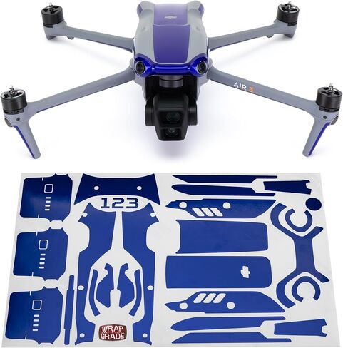 ملصقات جلدية WRAPGRADE متوافقة مع DJI Air 3 | لون مميز (أزرق الستراتوسفير) in Saudi Arabia
