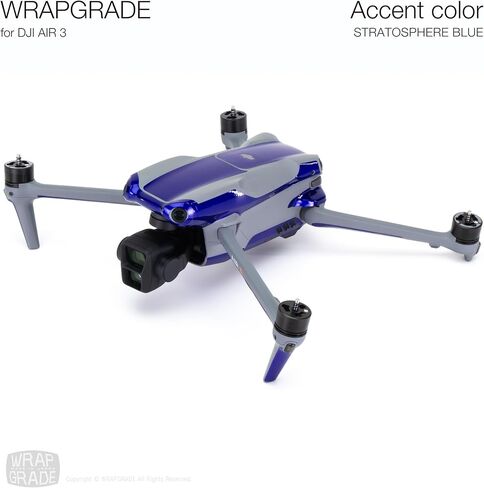 ملصقات جلدية WRAPGRADE متوافقة مع DJI Air 3 | لون مميز (أزرق الستراتوسفير) in Saudi Arabia