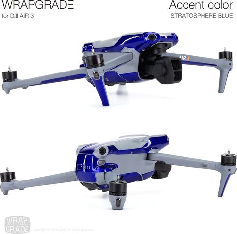ملصقات جلدية WRAPGRADE متوافقة مع DJI Air 3 | لون مميز (أزرق الستراتوسفير) in Saudi Arabia