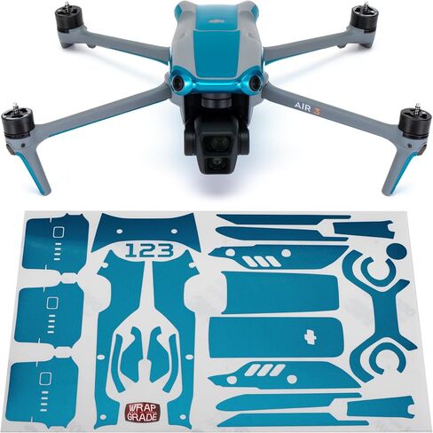 ملصقات جلدية WRAPGRADE متوافقة مع DJI Air 3 | لون مميز (أزرق الستراتوسفير) in Saudi Arabia