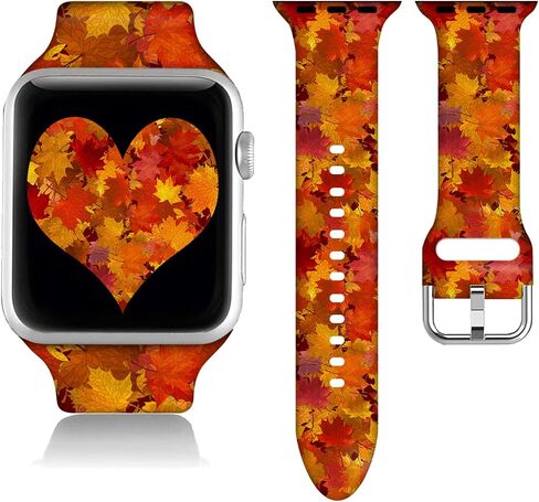 Compatible With Fall Thanksgiving Apple Watch 38/40/41/42/44/45mm For Women Men,Soft Silicone Halloween Gifts Christmas Decorations Replacement Wristband Band For Iwatch Series 8 7 6 5 4 3 2 1 SE in Saudi Arabia