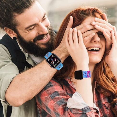 سوار ساعة لطيف متوافق مع سوار ساعة Apple 38 مم 40 مم 41 مم 42 مم 44 مم 45 مم للخياطة، حزام رياضي بديل من السيليكون الناعم متوافق مع iWatch SE Series 7/6/5/4/3/2/1 للأطفال in Saudi Arabia