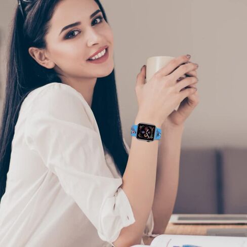 سوار ساعة لطيف متوافق مع سوار ساعة Apple 38 مم 40 مم 41 مم 42 مم 44 مم 45 مم للخياطة، حزام رياضي بديل من السيليكون الناعم متوافق مع iWatch SE Series 7/6/5/4/3/2/1 للأطفال in Saudi Arabia