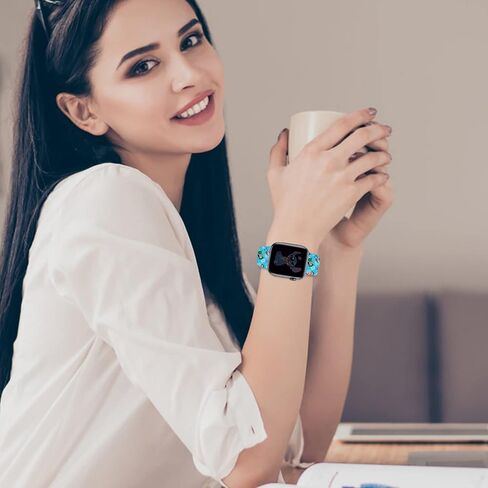 سوار ساعة لطيف متوافق مع سوار ساعة Apple 38 مم 40 مم 41 مم 42 مم 44 مم 45 مم للخياطة، حزام رياضي بديل من السيليكون الناعم متوافق مع iWatch SE Series 7/6/5/4/3/2/1 للأطفال in Saudi Arabia