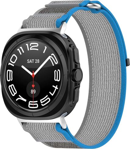 Compatible with Samsung Galaxy Watch 7 Ultra 47mm Band (2024 New), Quick Release Nylon HOOK LOOP Replacement Sport Strap Women Men Accessory Fit for Samsung Galaxy Watch Ultra Band, Yellow Gray in Saudi Arabia