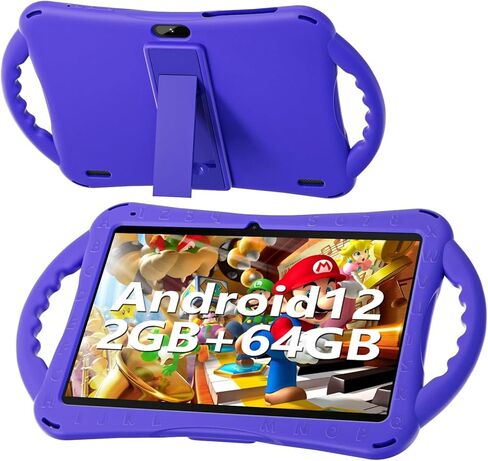 SGIN Android 12 Tablet for Kids, 2GB RAM 64GB ROM, 10 Inch Kids Tablet with Case, 1280 * 800 IPS, 2+5MP Camera, 2.4/5G WiFi, 5000mAh(Blue) in Kuwait