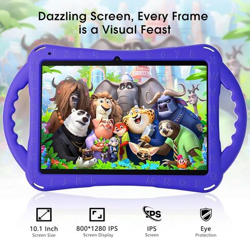 SGIN Android 12 Tablet for Kids, 2GB RAM 64GB ROM, 10 Inch Kids Tablet with Case, 1280 * 800 IPS, 2+5MP Camera, 2.4/5G WiFi, 5000mAh(Blue) in Kuwait