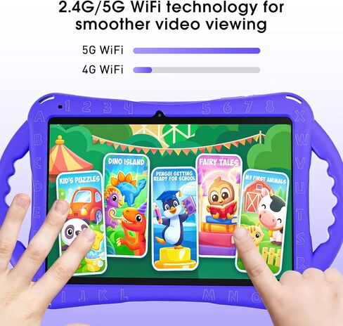 SGIN Android 12 Tablet for Kids, 2GB RAM 64GB ROM, 10 Inch Kids Tablet with Case, 1280 * 800 IPS, 2+5MP Camera, 2.4/5G WiFi, 5000mAh(Blue) in Kuwait