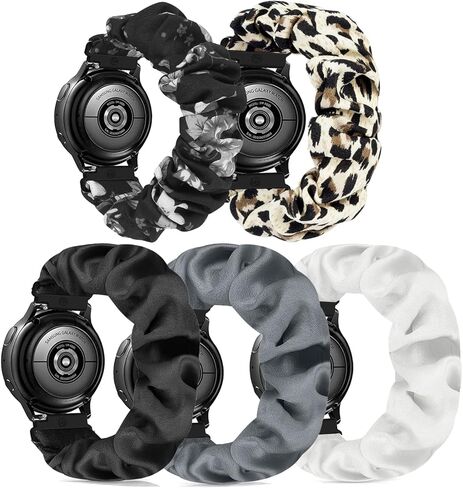 Scrunchie Watch Band 20mm for Women Compatible with Samsung Galaxy Watch Active 2 44mm 40mm/Active 40mm/Galaxy Watch 3 41mm/Galaxy Watch 42mm/Galaxy Watch 4 44mm 40mm/Galaxy watch 5 44mm 40mm/Pro 45mm in Kuwait