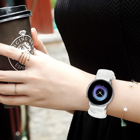 Scrunchie Watch Band 20mm for Women Compatible with Samsung Galaxy Watch Active 2 44mm 40mm/Active 40mm/Galaxy Watch 3 41mm/Galaxy Watch 42mm/Galaxy Watch 4 44mm 40mm/Galaxy watch 5 44mm 40mm/Pro 45mm in Kuwait
