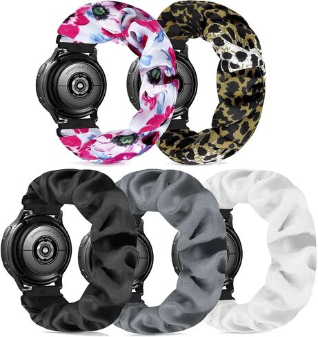 Scrunchie Watch Band 20mm for Women Compatible with Samsung Galaxy Watch Active 2 44mm 40mm/Active 40mm/Galaxy Watch 3 41mm/Galaxy Watch 42mm/Galaxy Watch 4 44mm 40mm/Galaxy watch 5 44mm 40mm/Pro 45mm in Kuwait