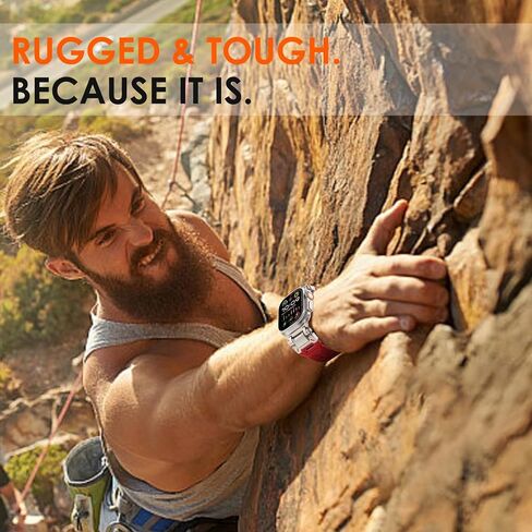 WINGLE FKM Rubber Band for Apple Watch Ultra 2 Band Ultra Band 49mm 46mm 45mm 44mm 42mm for Men Series 10 9 8 7 SE 6 5 4 3 2 1, Rugged FKM Military iWatch Sport Silicone Band with Metal Connector in Saudi Arabia
