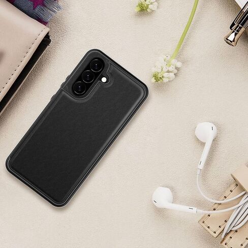 LETO for Samsung Galaxy A15 5G Wallet Case - Flip Folio Leather Cover - Card Holder, Kickstand - Fashionable Designs - Shockproof Protective Phone Case for Women and Girls - 6.5" - Black in Saudi Arabia