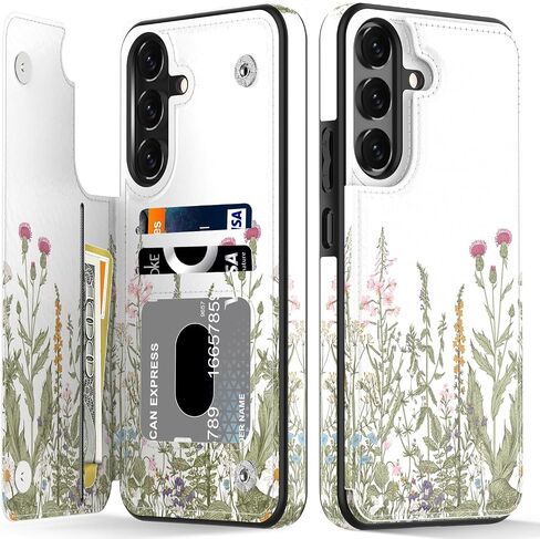 LETO for Samsung Galaxy A15 5G Wallet Case - Flip Folio Leather Cover - Card Holder, Kickstand - Fashionable Designs - Shockproof Protective Phone Case for Women and Girls - 6.5" - Black in Saudi Arabia