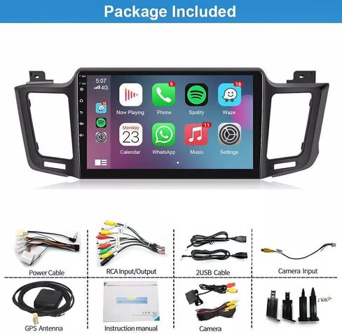 for Toyota RAV4 Radio 2013-2019 with Built-in DSP Wireless Carplay Android Auto with Backup Camera 8" IPS Touchscreen GPS Navigation Car Stereo Head Unit (8 INCE) in Saudi Arabia