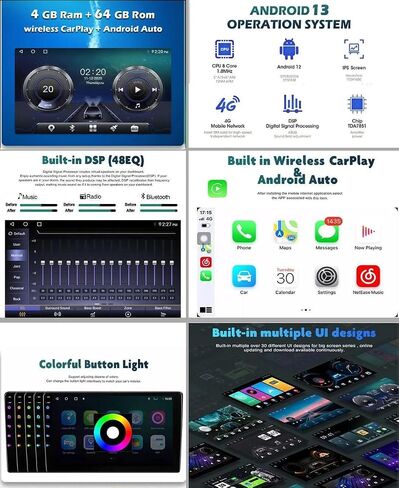 for Toyota RAV4 Radio 2013-2019 with Built-in DSP Wireless Carplay Android Auto with Backup Camera 8" IPS Touchscreen GPS Navigation Car Stereo Head Unit (8 INCE) in Saudi Arabia