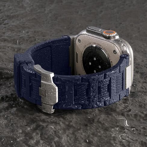 R-Steel متوافق مع Apple Watch Ultra/Ultra 2 Band - 49 مم للرجال والنساء، أربطة رياضية ناعمة مقاومة للماء حزام عسكري من مادة TPU لسلسلة iWatch 10 46 مم 9/8/7 45 مم SE2/SE/6/5/4 44 مم 3/2/ 1 42 ملم in Kuwait