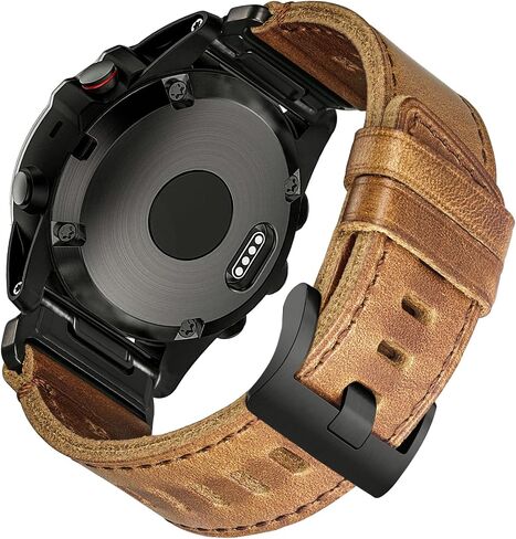 سوار ساعة من الجلد الناعم من Horween متوافق مع Garmin، حزام لـ Fenix/Forerunner/Approach/MARQ/Quatix / D2 Series/Instinct/Epix/Tactix/Foretrex in Kuwait