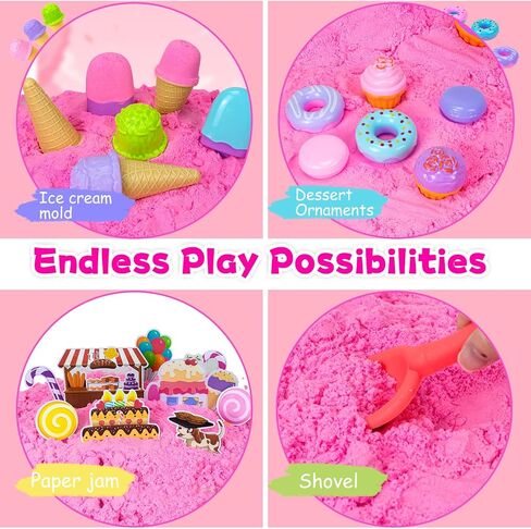 Hymaz Sandbox Playset-Unicorn Sand Play Kit, Sensory Toys for Kids Ages 3 and up, Sandbox with Lid & Sand Castle Molds & Unicorn Toys for Boys Girls Age 3 4-8 Gifts in Saudi Arabia