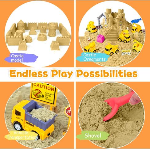 Hymaz Sandbox Playset-Unicorn Sand Play Kit, Sensory Toys for Kids Ages 3 and up, Sandbox with Lid & Sand Castle Molds & Unicorn Toys for Boys Girls Age 3 4-8 Gifts in Saudi Arabia