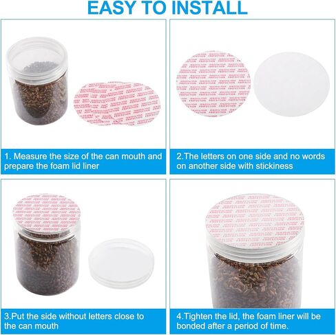 PATIKIL 89mm/3.47inch Foam Lid Liner, 300Pcs PS Foam Resistant Tamper Pressure Sensitive Seal for Bottle Cap Liners Seals, White Red in Kuwait