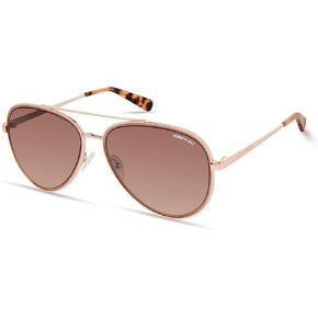 Kenneth Cole New York Women's KC5828F Pilot Sunglasses, Shiny Rose Gold/Gradient Brown, 58/17/140