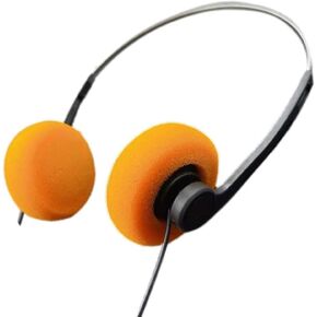 Orange Retro Over-Ear Headphone,Vintage Feelings Underwire Headphone,Retro Lightweight Earphones,Hi-Fi Stereo Earphone Headset,Walkman Headphone and Earbuds Small and Light