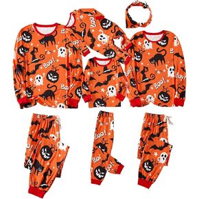 IFFEI Family Matching Halloween Pajamas Sets Long Sleeve 2 Piece Pjs Funny Sleepwear Jammies