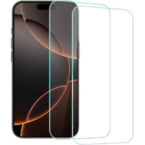 TENOC Screen Protector for iPhone 16 Plus, 2 Pack Clear 9H Tempered Glass Film Cover Sensor Protection Case Friendly for 6.7 inch