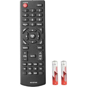 MC42FN00 Remote Control Compatible with Sanyo LCD TV FW24E05T FW42D25T FW32D25T FW48D25T FW65D25T DP32D53 DP40D64 DP50E44M DP24E14M DP32D53M DP39D14M Replacement Controller with Batteries