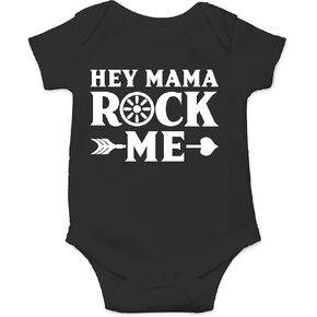 CBTwear Hey Mama Rock Me - Baby Clothes - Funny Newborn Bodysuit Outfits for Boys and Girls