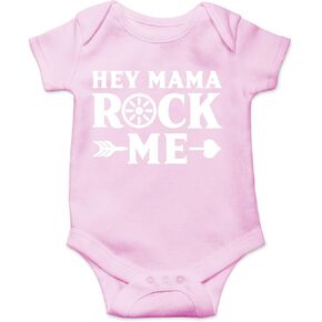 CBTwear Hey Mama Rock Me - Baby Clothes - Funny Newborn Bodysuit Outfits for Boys and Girls