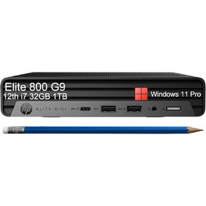 HP Elite 800 G9 Mini Business Desktop Computer (Intel 12-Core i7-12700T, 32GB DDR5 RAM, 1TB PCle SSD) Mini PC with IST Keyboard, Mouse, Type-C, DisplayPort, WiFi 6E, 3-Yr WRT, Win 11 Pro, Black