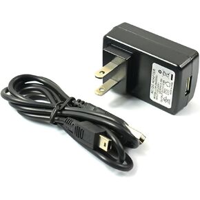DC 5V Adapter,Mini USB Cable AC DC Adapter Mini B DC Cord for Scan Radio,Record, T1 Calculator,Blue Dnowball Mic, MP3,Camera,Tablet,Hub,DVR, ps3 Controller,Black