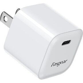 USB C GaN Charger Fasgear 30W Fast Charging Block Portable Power Adapter Power Brick Compatible for iPhone 14 Pro Max/13 Pro/12/SE Mac Book Air iPad Pro Mini/Samsung Galaxy S23 S21/Pixel 7