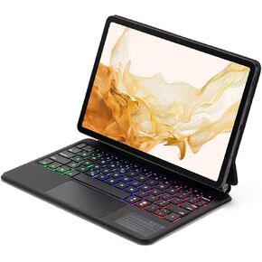 Keyboard Case for Samsung Galaxy Tab S7/S8/S9/S9FE, Strong Magnetic Detachable Wireless Keyboard for Tablet(Black,11inch)