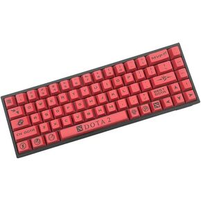DIY Keycap Red&Black Personalise Keycap Cherry PBT Dye-Sublimated 178 Keycaps Cherry Factory Height for Mechanical Gaming Keyboard (Black&Gray)