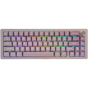KiiBoom Loop 65 65% Full Aluminum Block Structure Mechanical Keyboard, QMK/VIA Gaming Keyboard, BT5.0/2.4GHz/USB-C Wireless Keyboard, Gasket, FR4 Plate, RGB for Win/Mac (Grey Black)
