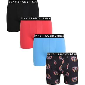 Lucky Brand Men's Active Underwear - 4 Pack Essential Soft Performance Boxer Briefs (S-XL)